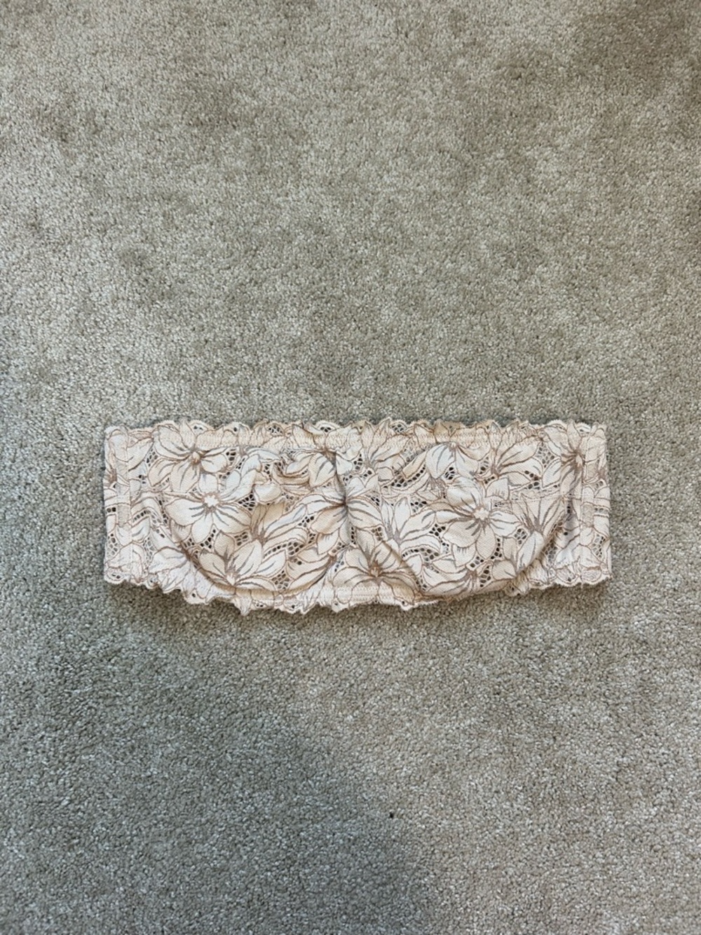 Aerie Lace Bandeau Bra in Light Beige
